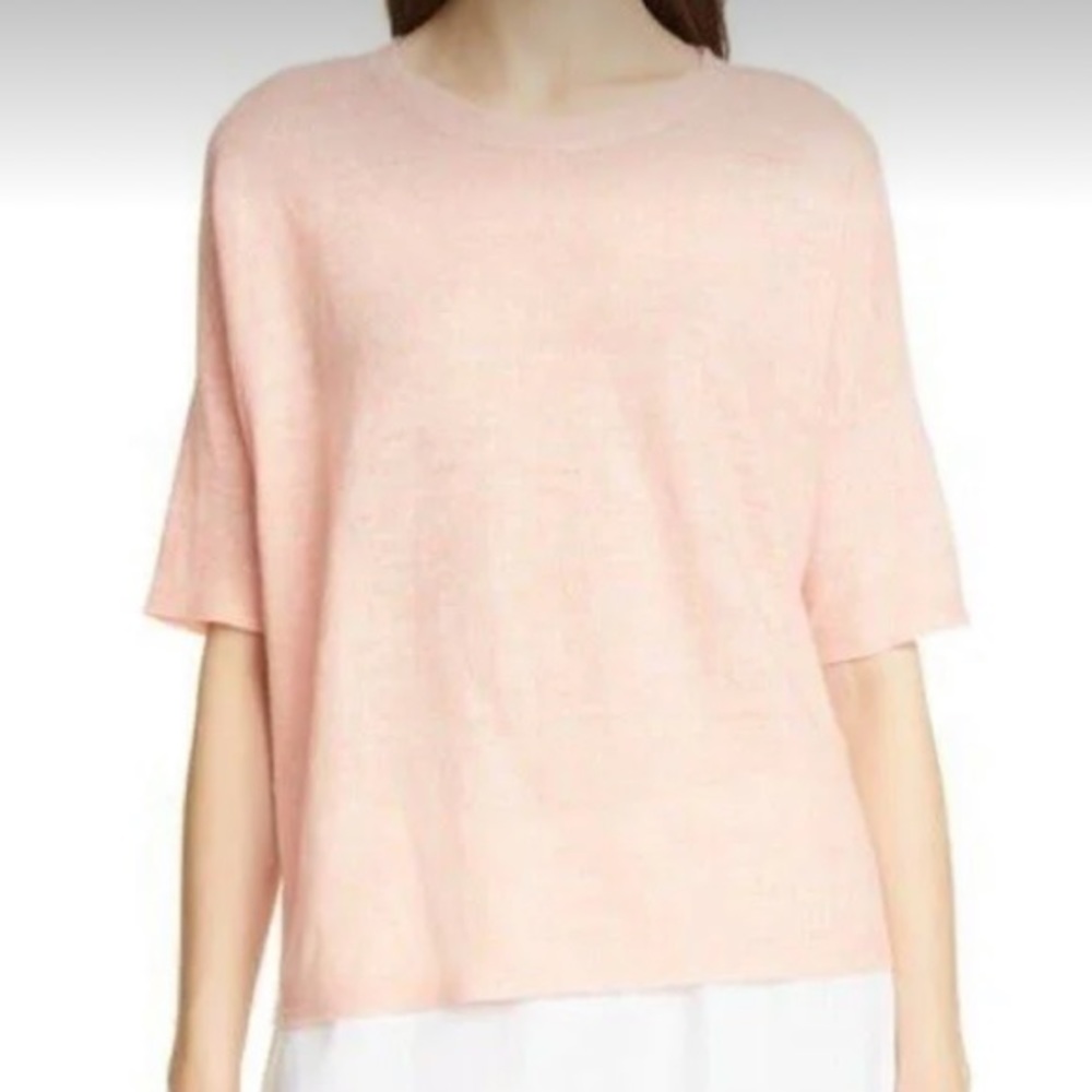 Eileen Fisher Pink organic Linen Sweater Sz S